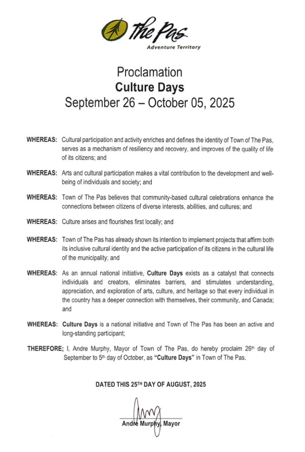 Culture Days Proclamation