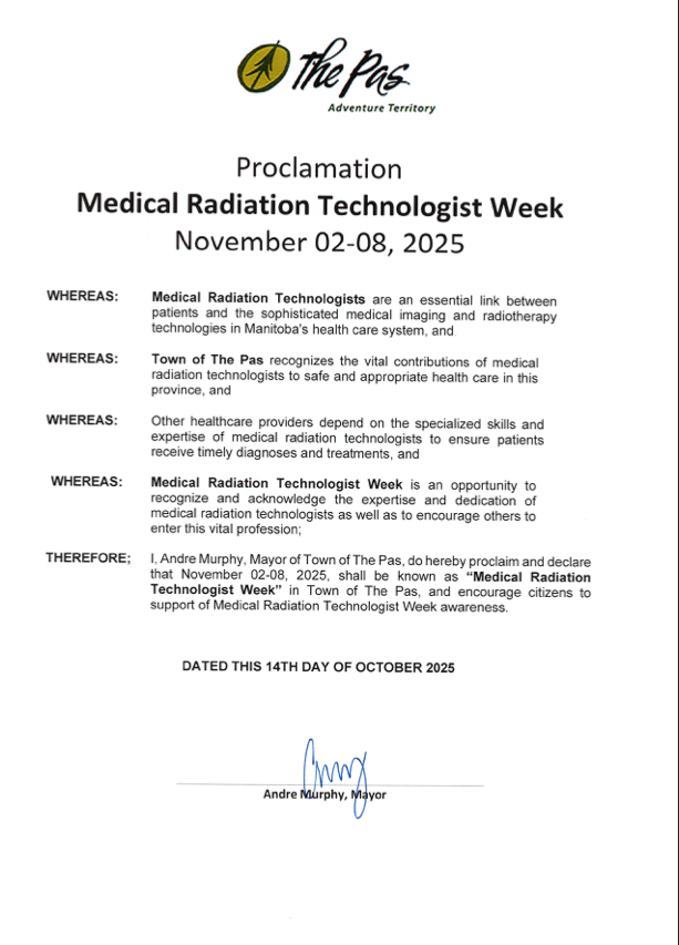 Proclamation - Medical Raditation Technologist Week